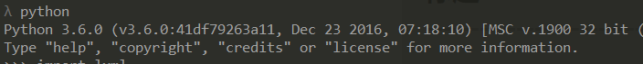 查看python版本，python版本为 3.6.0