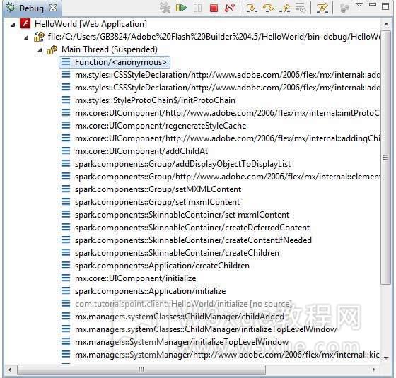 Flex Debug Stacktrace